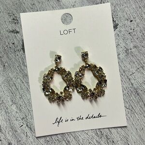 NWT LOFT Floral Crystal Dangle Drop Earrings